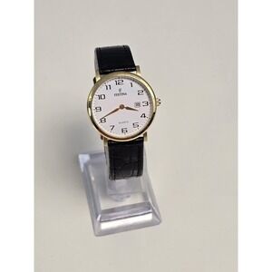 Festina Classics Gold Steel Case with Black Leather Strap Mens Watch F16479